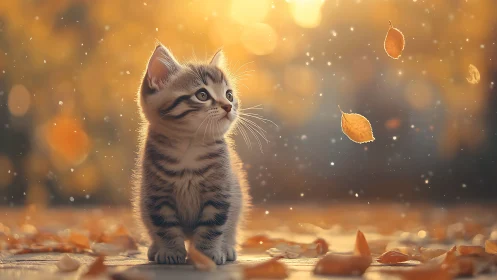 Wondering Whiskers in Golden Autumn Light.