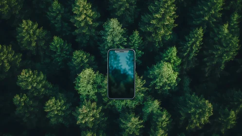 Your Phone Among the Trees: A Peaceful Forest Discovery.