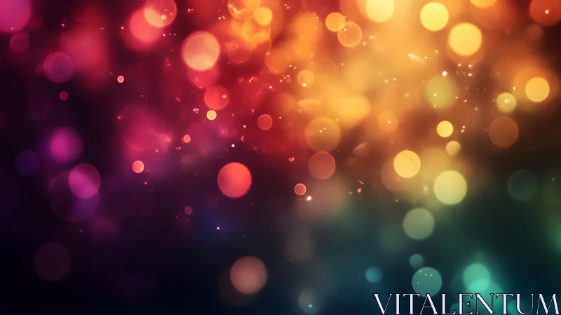 Vibrant abstract bokeh lights in warm and cool color palette.