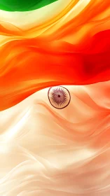 Indian tricolour abstract renders fluid bands and central Ashoka Chakra