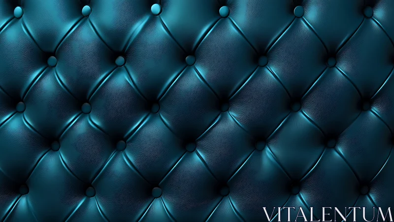 Midnight teal tufted leather nebula wall in soft glow.