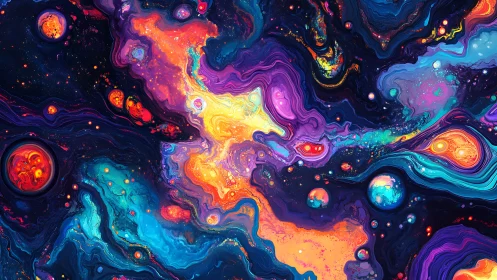 Radiant cosmic swirls invite a dreamy journey through space