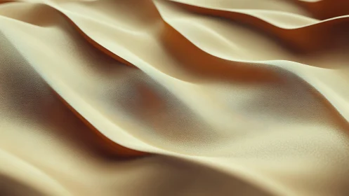 Golden satin folds with soft specular highlights ripple gently.