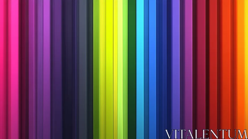 Vertical rainbow corridors of color marching in tight formation.