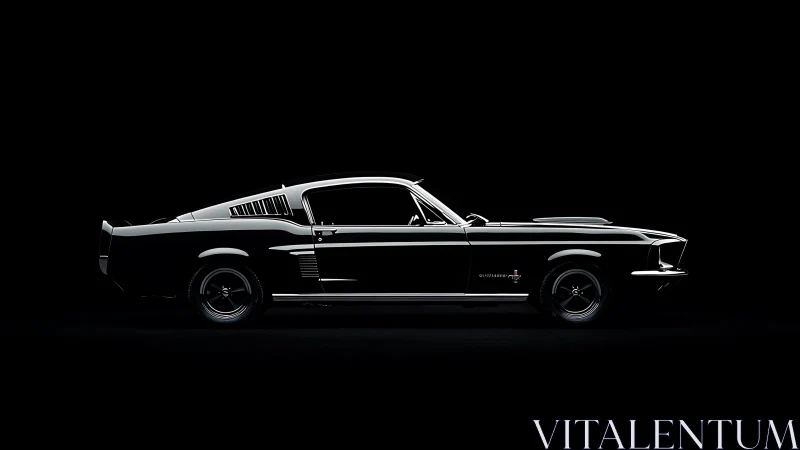 Midnight muscle car slices through the darkness in chrome