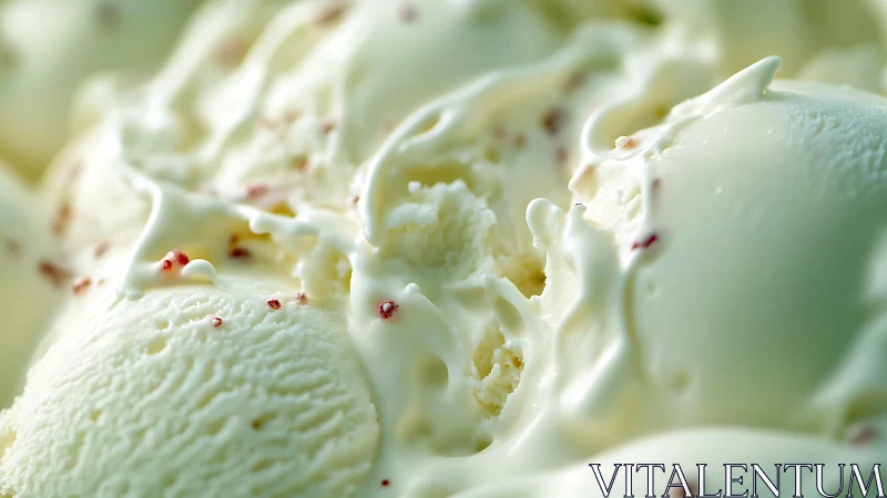 Close-up macro view of pale ice cream surface texture.