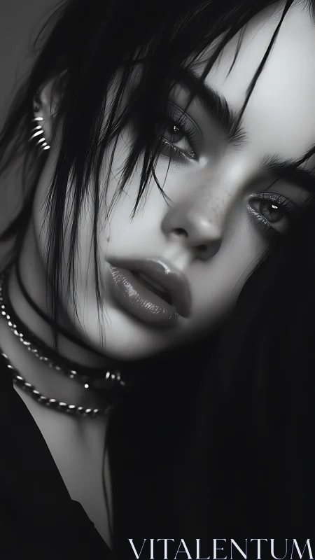 Moody monochrome portrait captures raw, introspective beauty