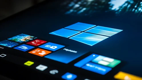 Windows operating system start screen on tablet display.
