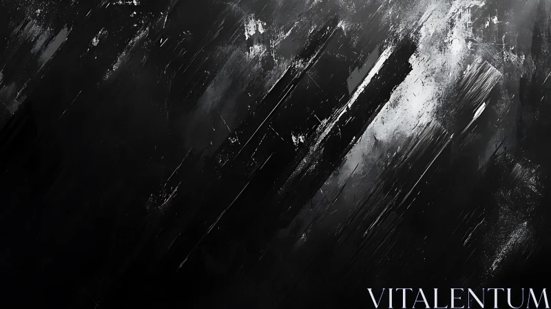 Oblique monochrome brush streaks form high contrast diagonal field