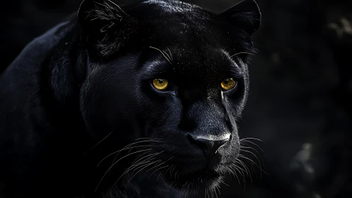Obsidian Gaze: Black Panther's Amber Eyes.