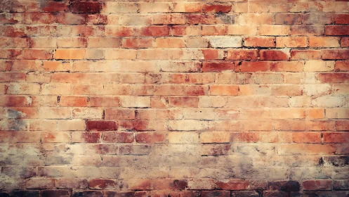 Aged Red Brick Wall with Weathered Vintage Texture.