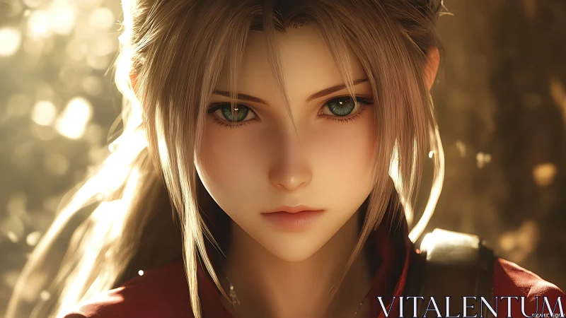 Cinematic anime portrait renders soft bokeh-lit female face