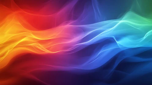 Fluid spectrum waves form luminous abstract color gradient