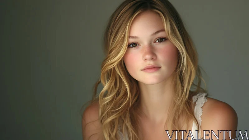 Soft directional portrait lighting defines youthful facial contours