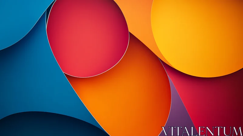 Curved Color Planets Colliding in a Paper-Cut Orbit Dance.