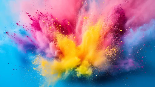 Chromatic powder detonation in suspended high-speed capture.