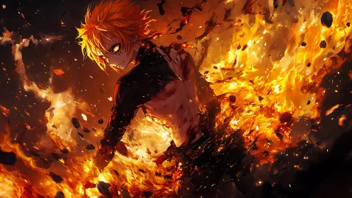 Flaming hero unleashes a fierce, fiery power surge