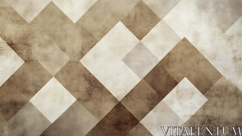 Geometric beige diamond grid with textured distressed overlay.
