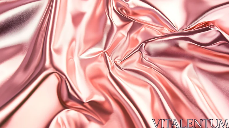 Metallic rose fabric folds reflect soft diffused light