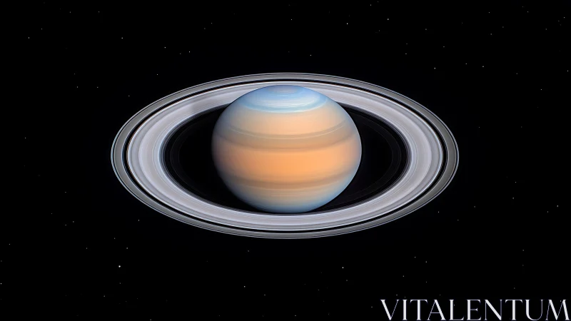 Photorealistic Saturn portrait with concentric ring geometry.
