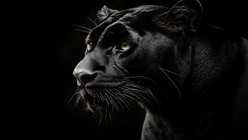 Midnight Prowler Reveals Golden Gaze Against Darkness