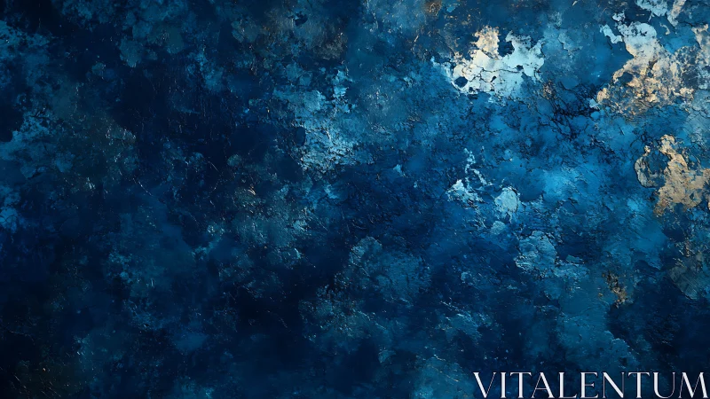 Textured blue abstract surface shows layered tonal variations
