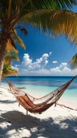 Tropical Hammock Paradise with Palm Trees.
