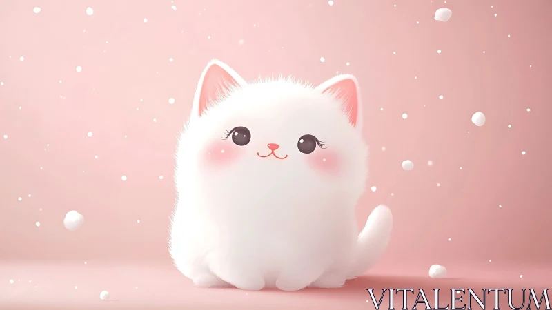 An Adorable Fluffy Kitten Brings Joy in Pink Paradise.