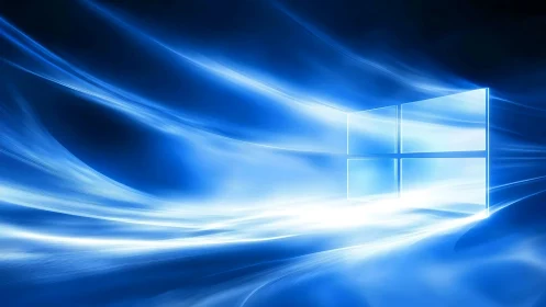 Glowing window portal carved in streaming digital starlight.