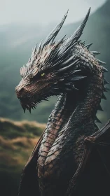 Armored mountain dragon rendered in hyperreal cinematic detail