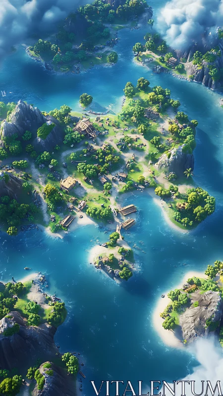 Tropical Island Archipelago Aerial Paradise.