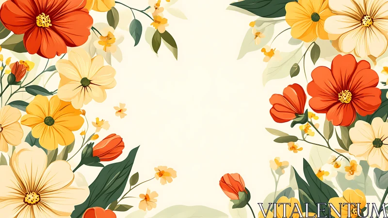 Vibrant Floral Garden Blooms in Warm Sunset Colors