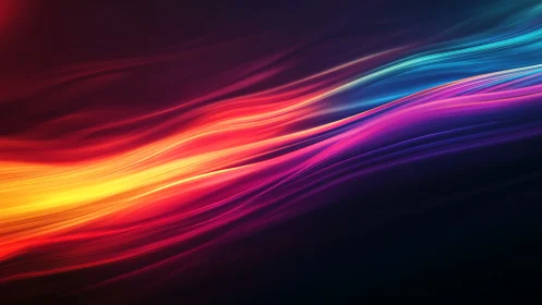 Chromatic light streams over deep gradient background.