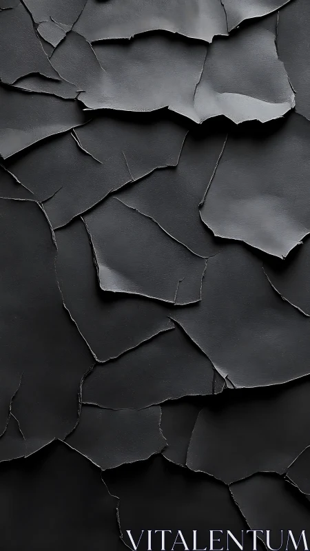 Shattered charcoal sheets composing a quiet lunar crust.