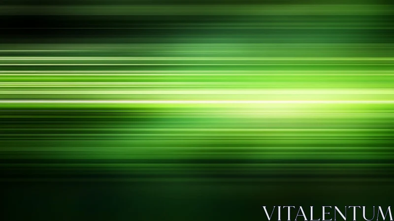 Vibrant Green Horizontal Light Streaks Abstract Digital Art.
