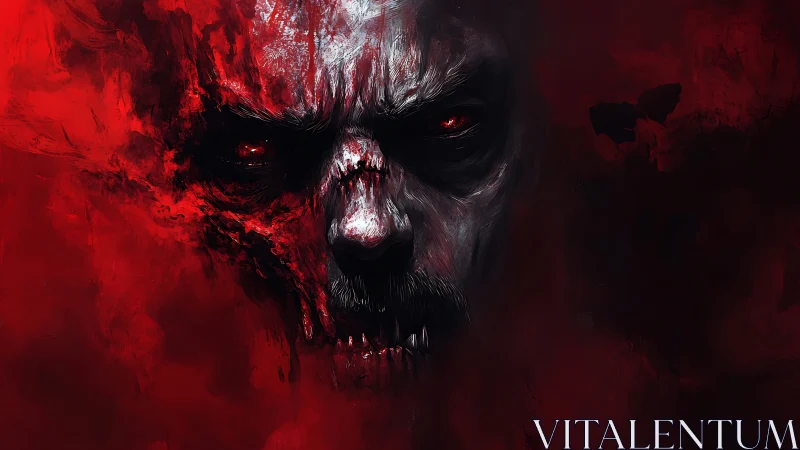 Bloodlit Wraithface Emerging From a Howling Crimson Void.