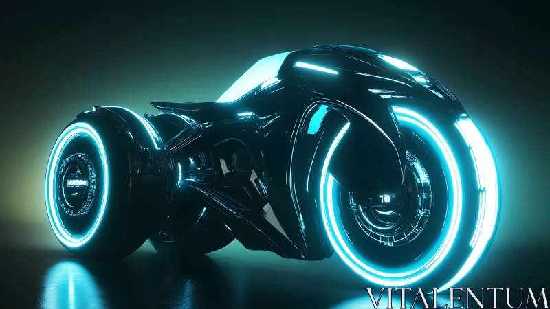 Neon nightcycle poised for a luminous urban escape.