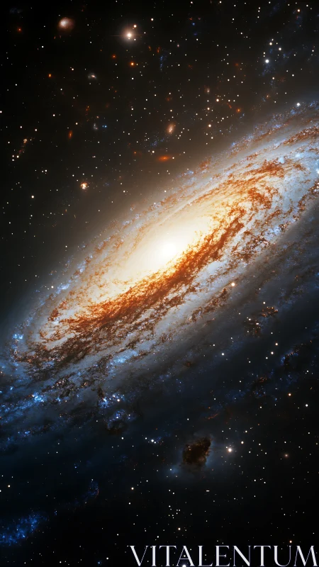 Spiral galaxy core blazing amid dense starfield panorama.