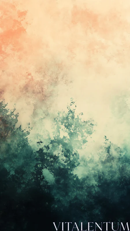 Gentle misty gradient softly drifts from warm to deep cool