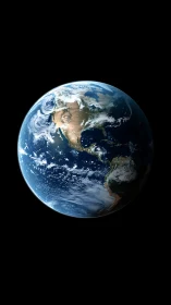 Photorealistic Earth rendering isolates North America in deep space