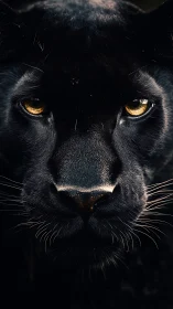 Black Panther's Luminous Gaze Against Darkness.