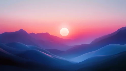 Velvet sunrise rolling over candy-glass dream mountains.