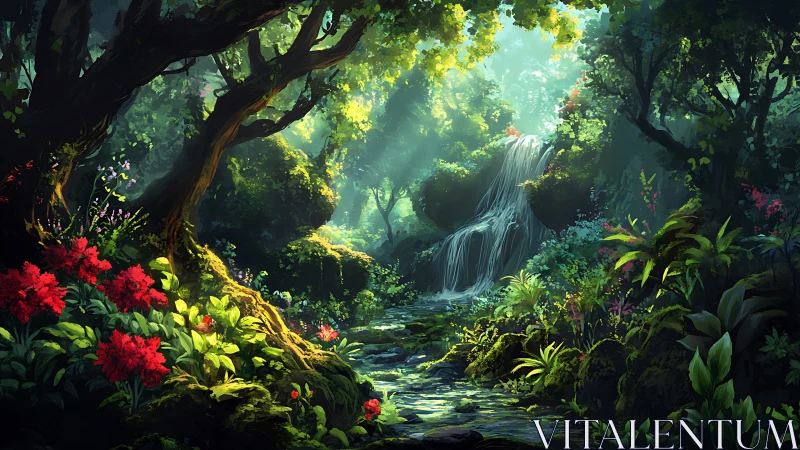 Emerald Cathedral: Where Waterfalls Whisper Through Ancient Groves.