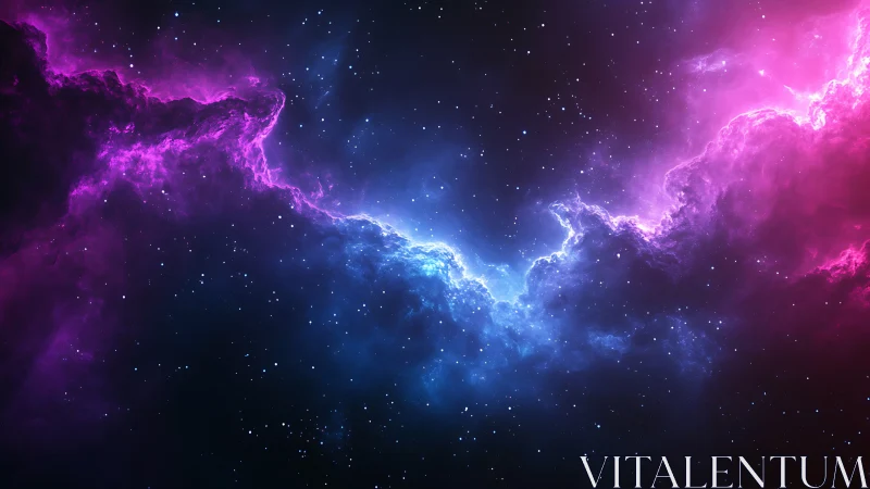 Bicolor nebula clouds frame luminous stellar passageway.