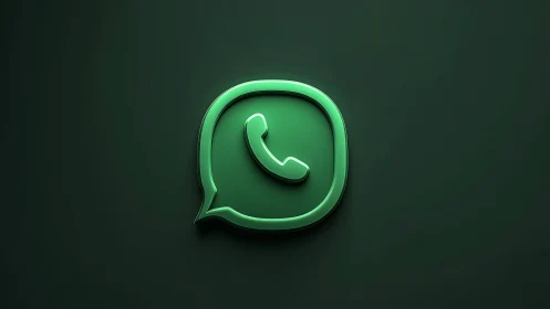 WhatsApp's Glowing Green Icon Shines.