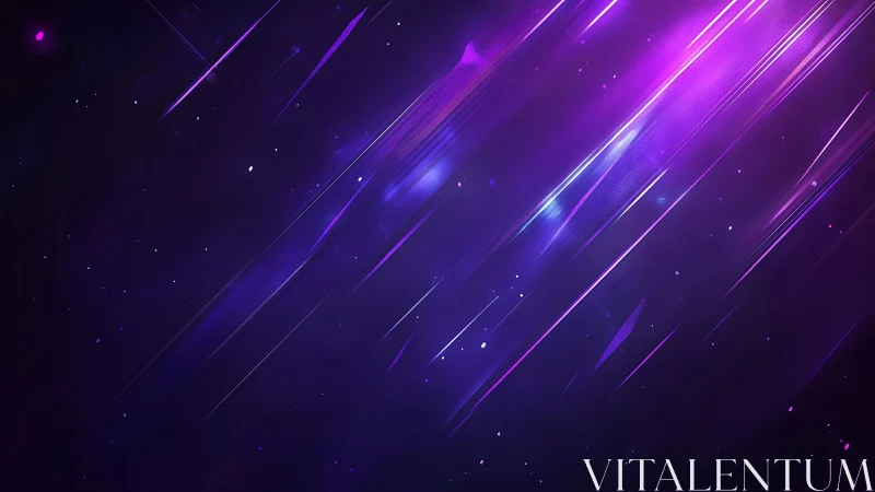 Vibrant Purple and Blue Abstract Light Streaks Digital Art.