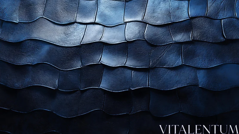 Dark blue leather scales pattern with dramatic lighting, abstract art.