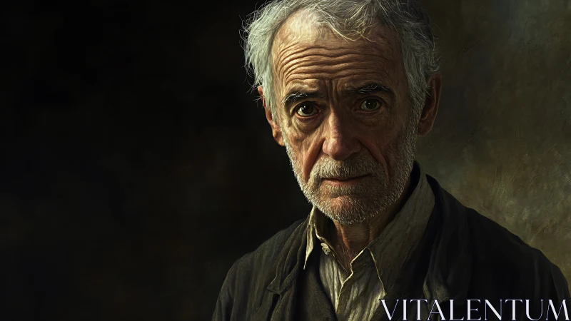 High-detail portrait of elderly man under chiaroscuro lighting analysis