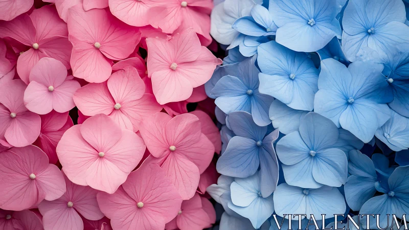 Dichromatic Hydrangea Morphology: Detailed Petal Structure Analysis