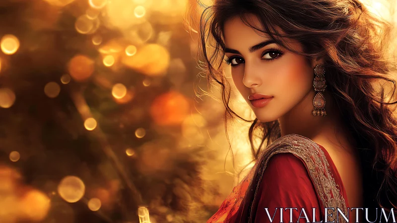 Golden evening portrait glows with warm, graceful beauty